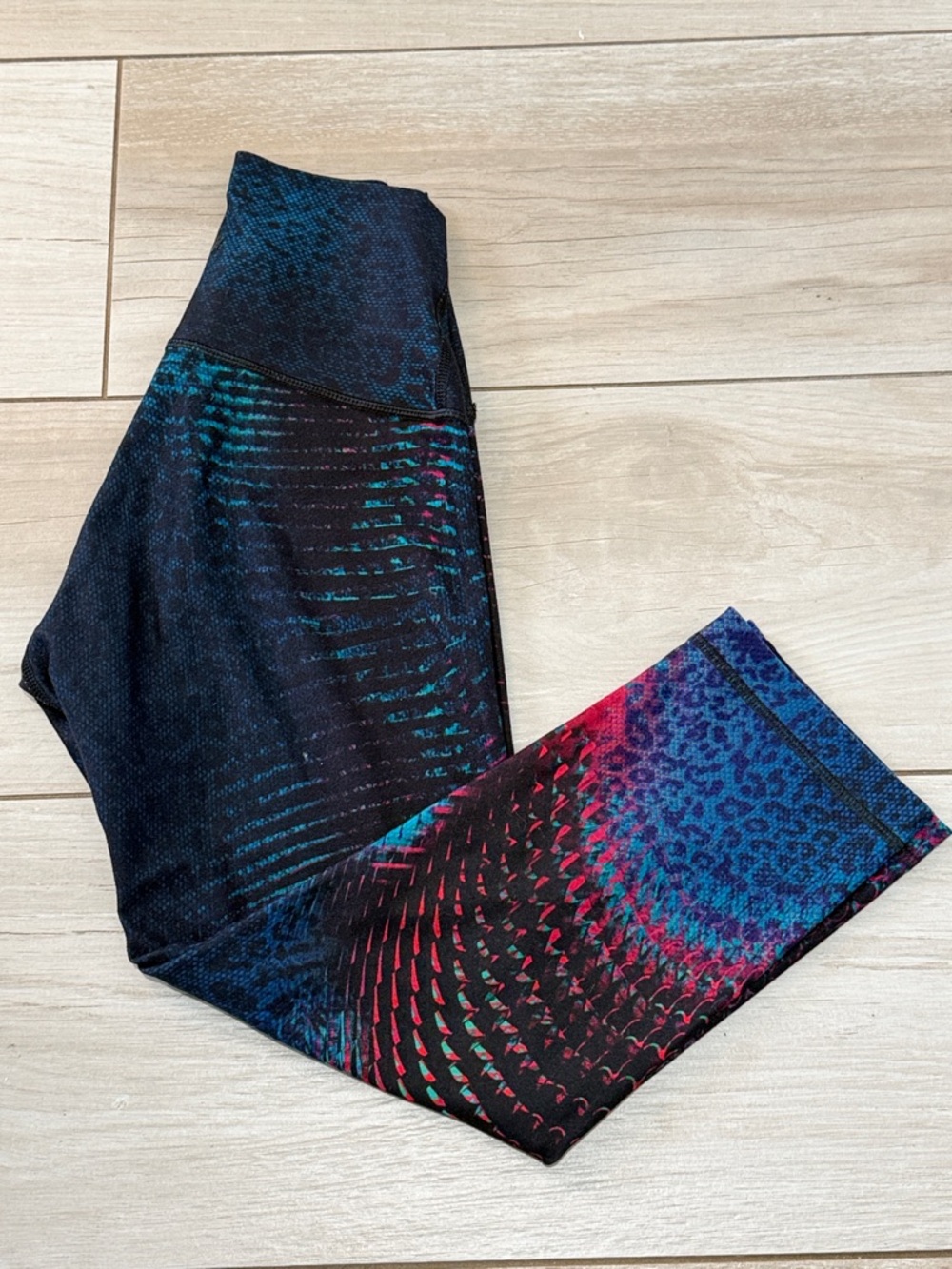 Wear It To Heart “WITH” Black Multicolor Active Leggings